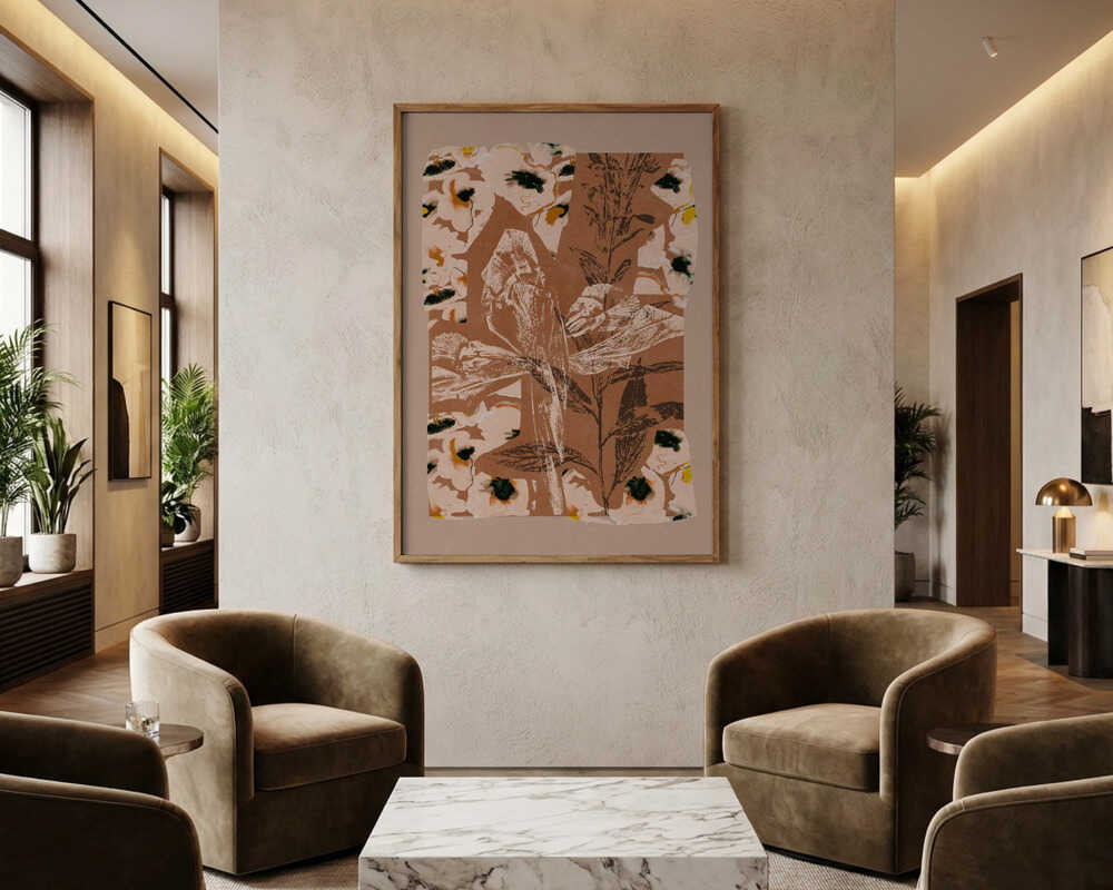 Earthy Floral Collage Poster
