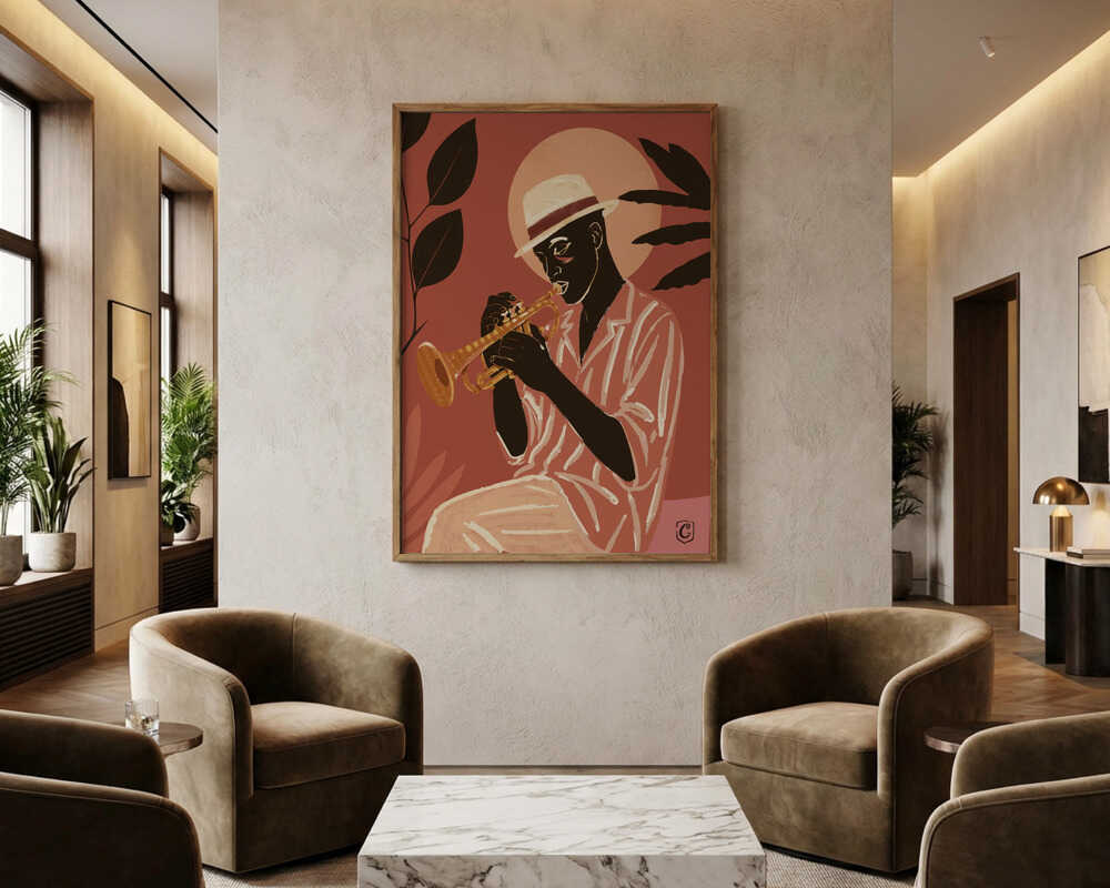 Soulful Jazz Trumpeter Poster