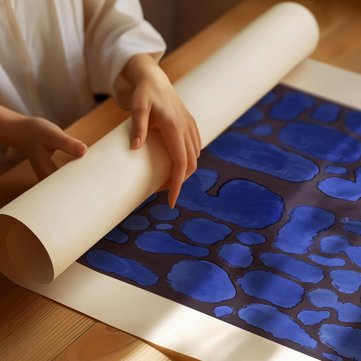 Paul Klee Blue Abstract Poster – Evening in the Woods