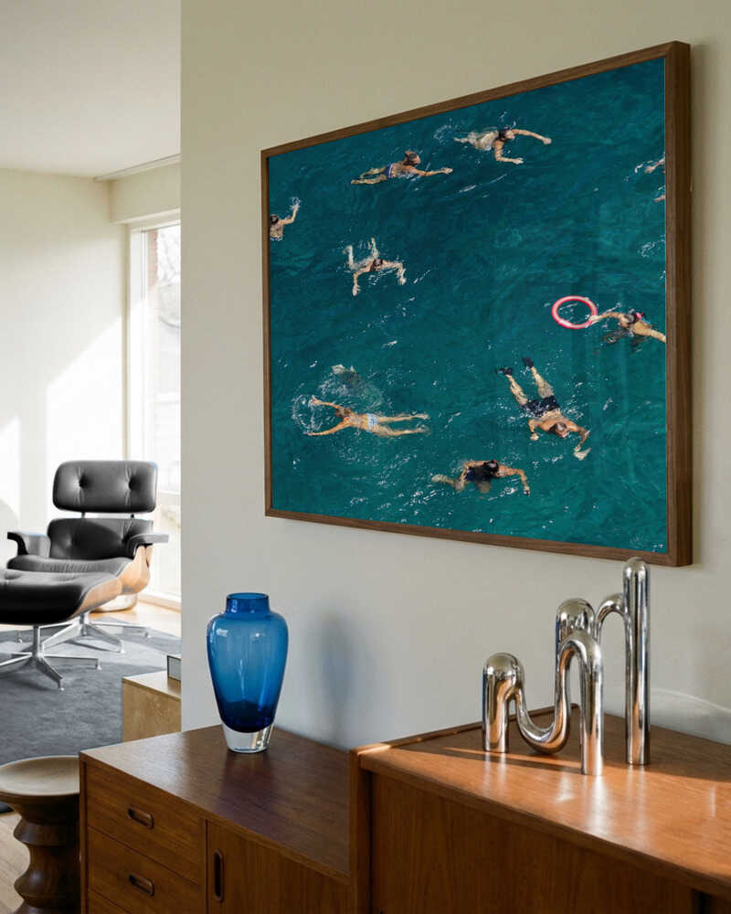Poster „Schwimmen im blauen Wasser“