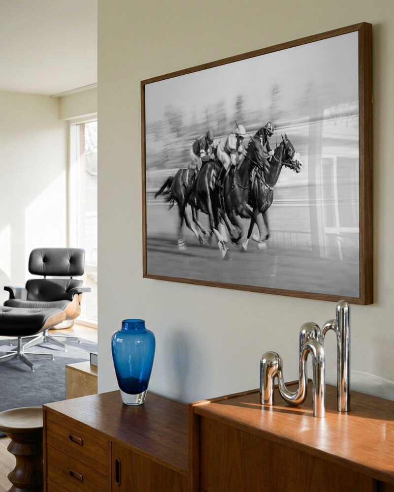 Galloping Racehorses Poster