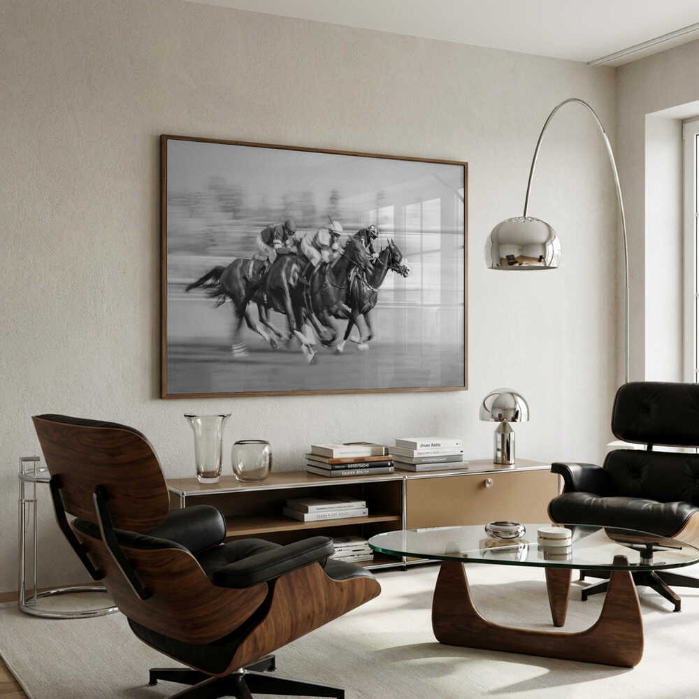 Galloping Racehorses Poster