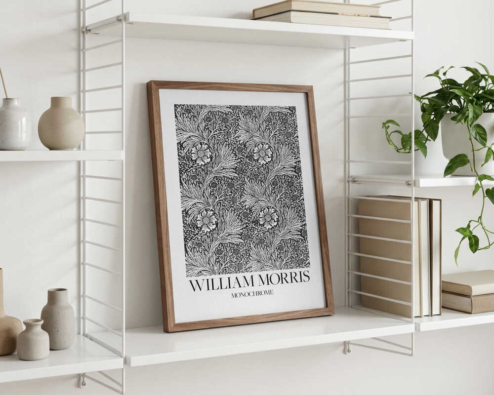 Monochromes Poster mit Ringelblumen