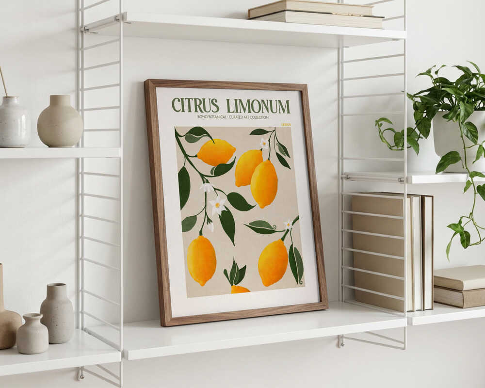 Poster mit goldener Zitrusfreude