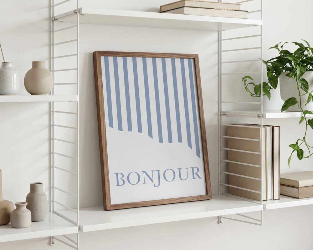 Bonjour Stripes Poster