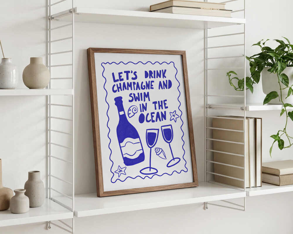 Champagne and Ocean Poster
