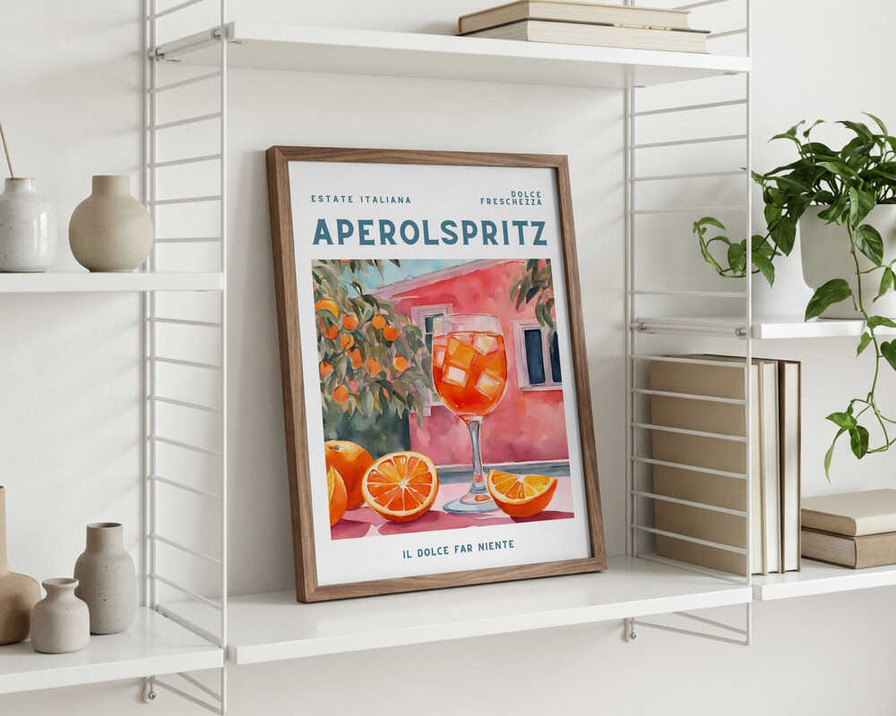 Aperol Spritz, Aquarell, Fresh Poster