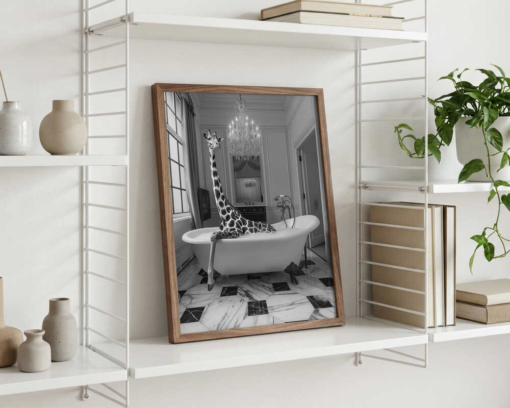 Giraffe Glam Soak Poster