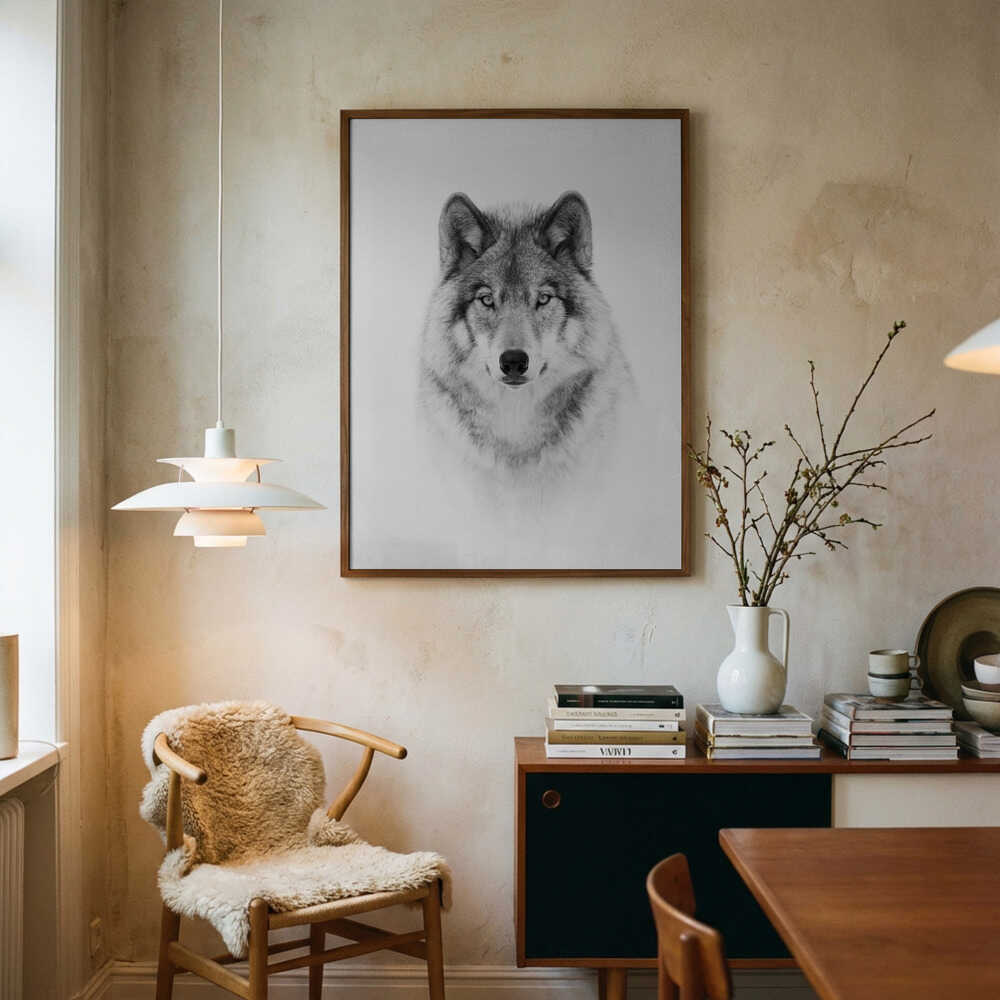 Portrait of a Timber Wolf Poster