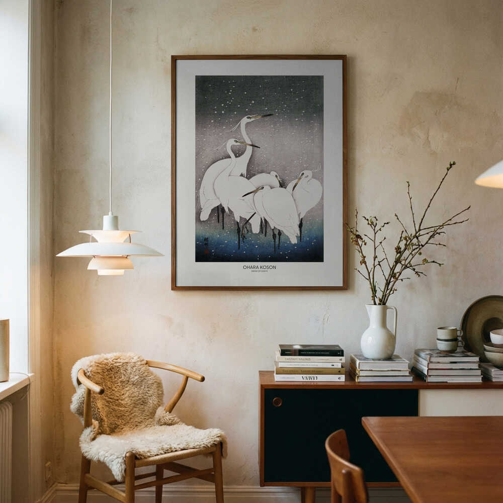 Poster Gruppe von Reihern