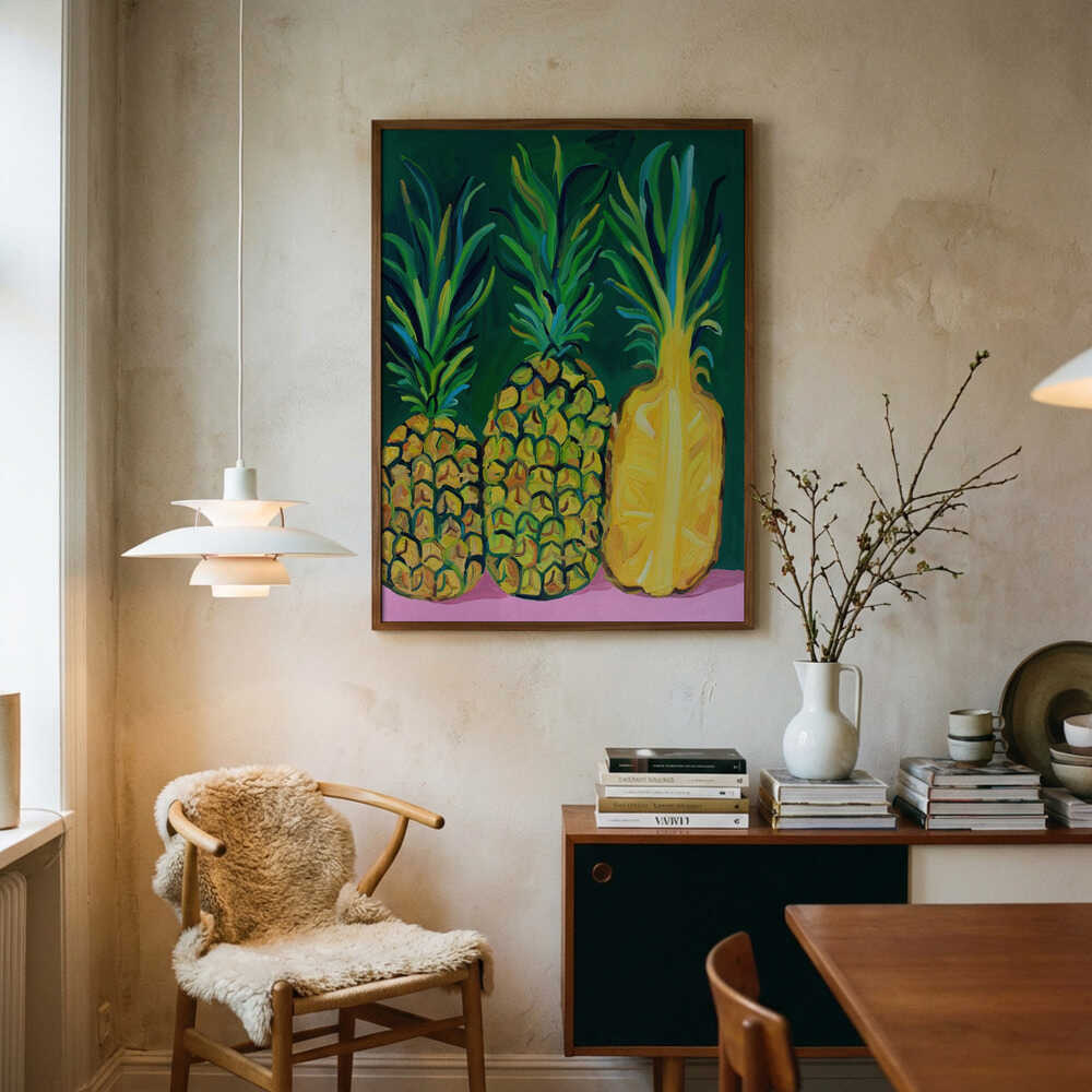 Vibrant Tropical Pineapples Poster