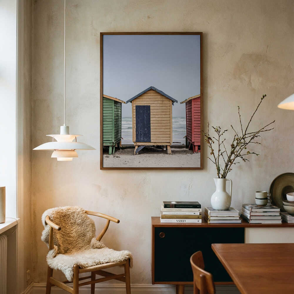 Bunte Strandhütten Poster