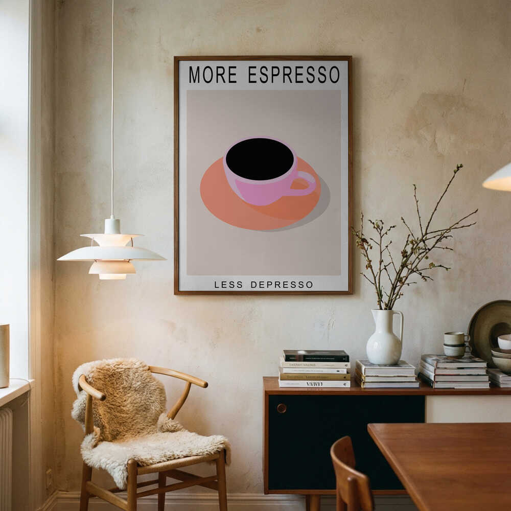 Mehr Espresso, weniger Depresso – Poster