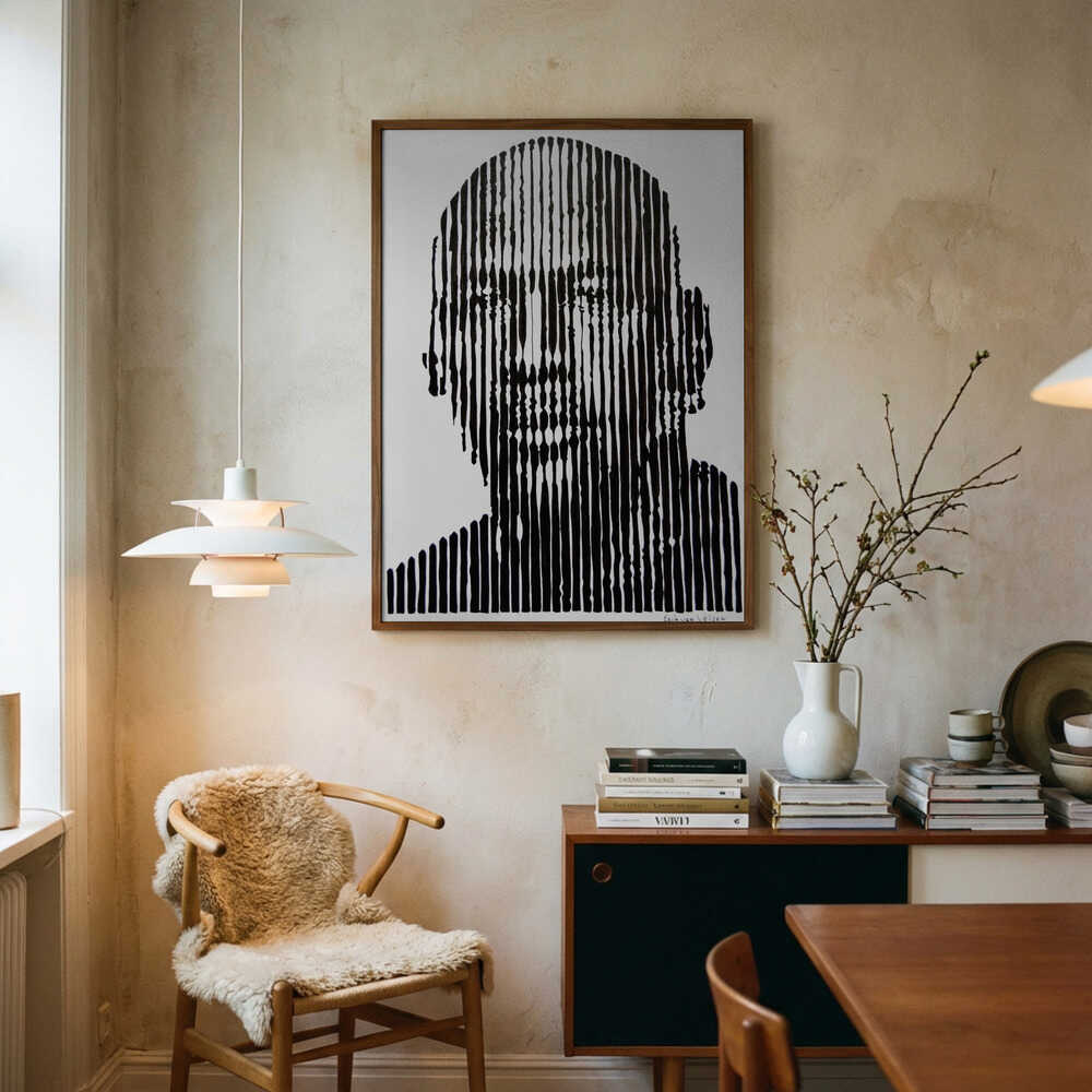 Poster „Abstraktes Gesicht aus Linien“