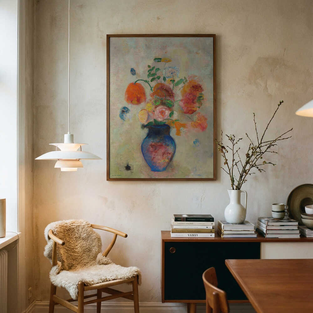 Große Vase mit Blumen Poster