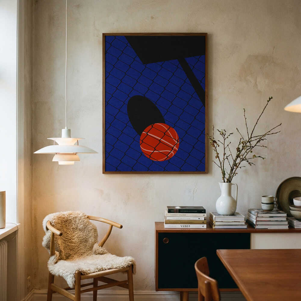 Poster „Basketballplatz im Hinterhof“