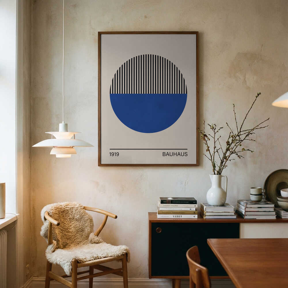 Geometric bauhaus 1919 Blue Circle Poster