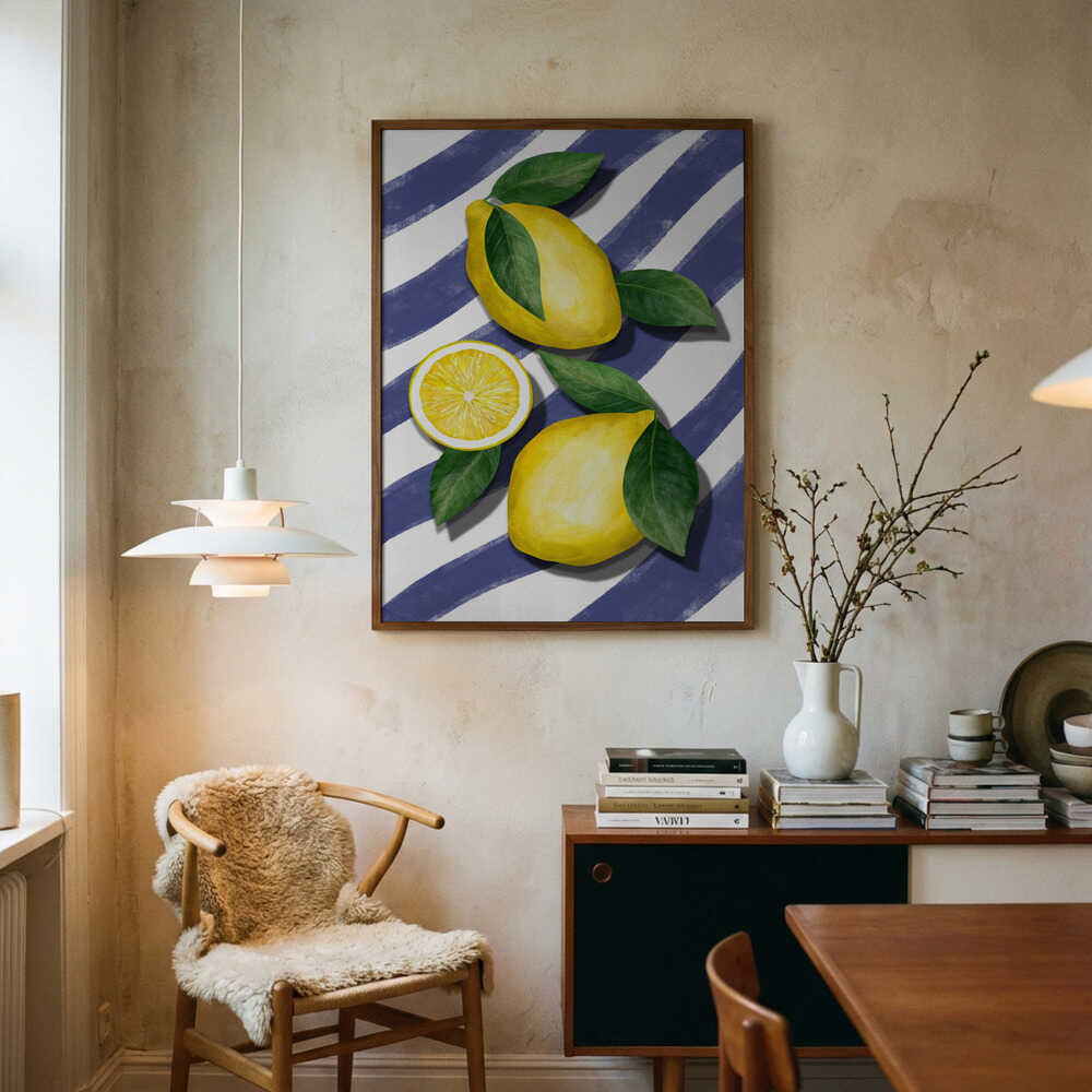 Zesty Lemon Stripes Poster