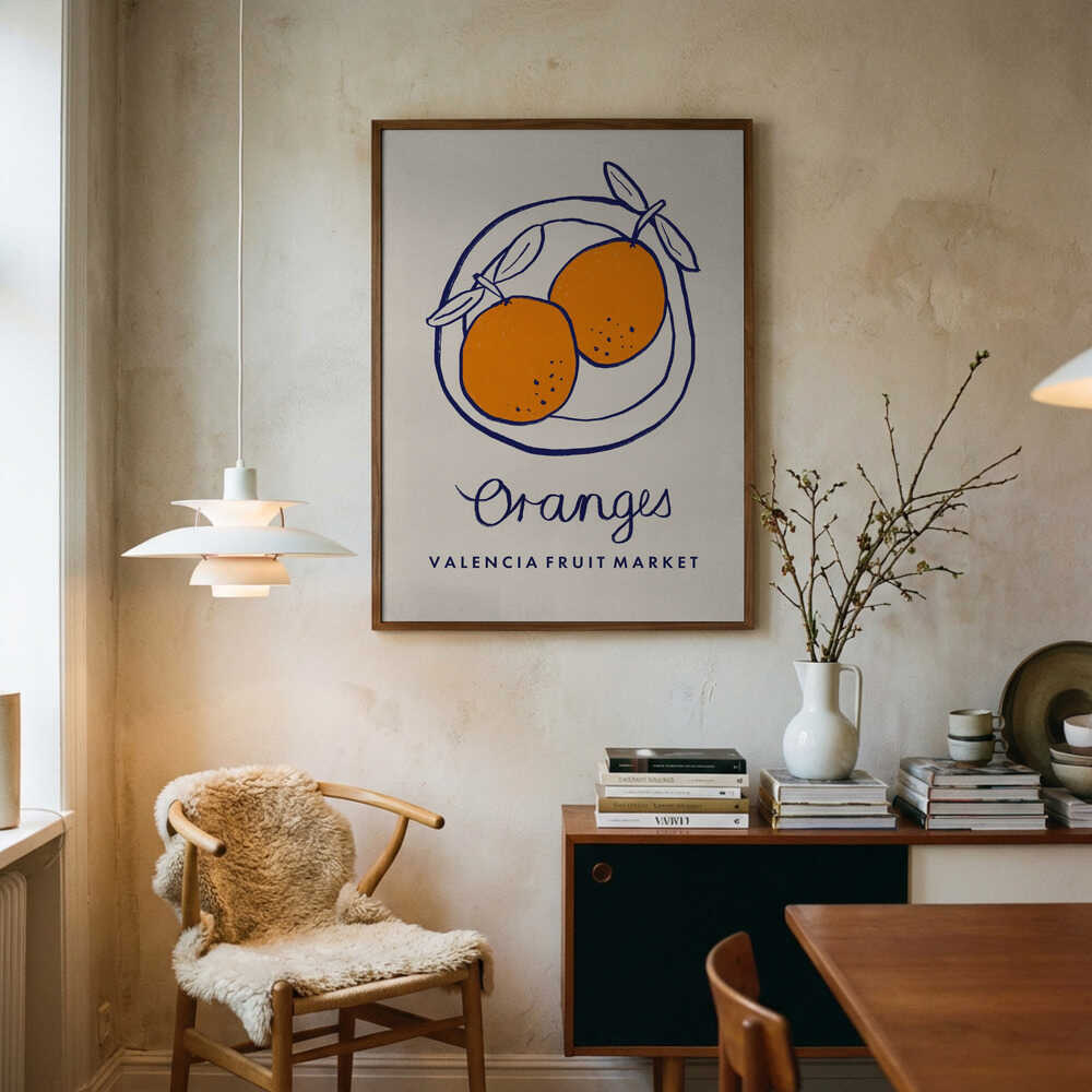 Valencia Market Oranges Poster