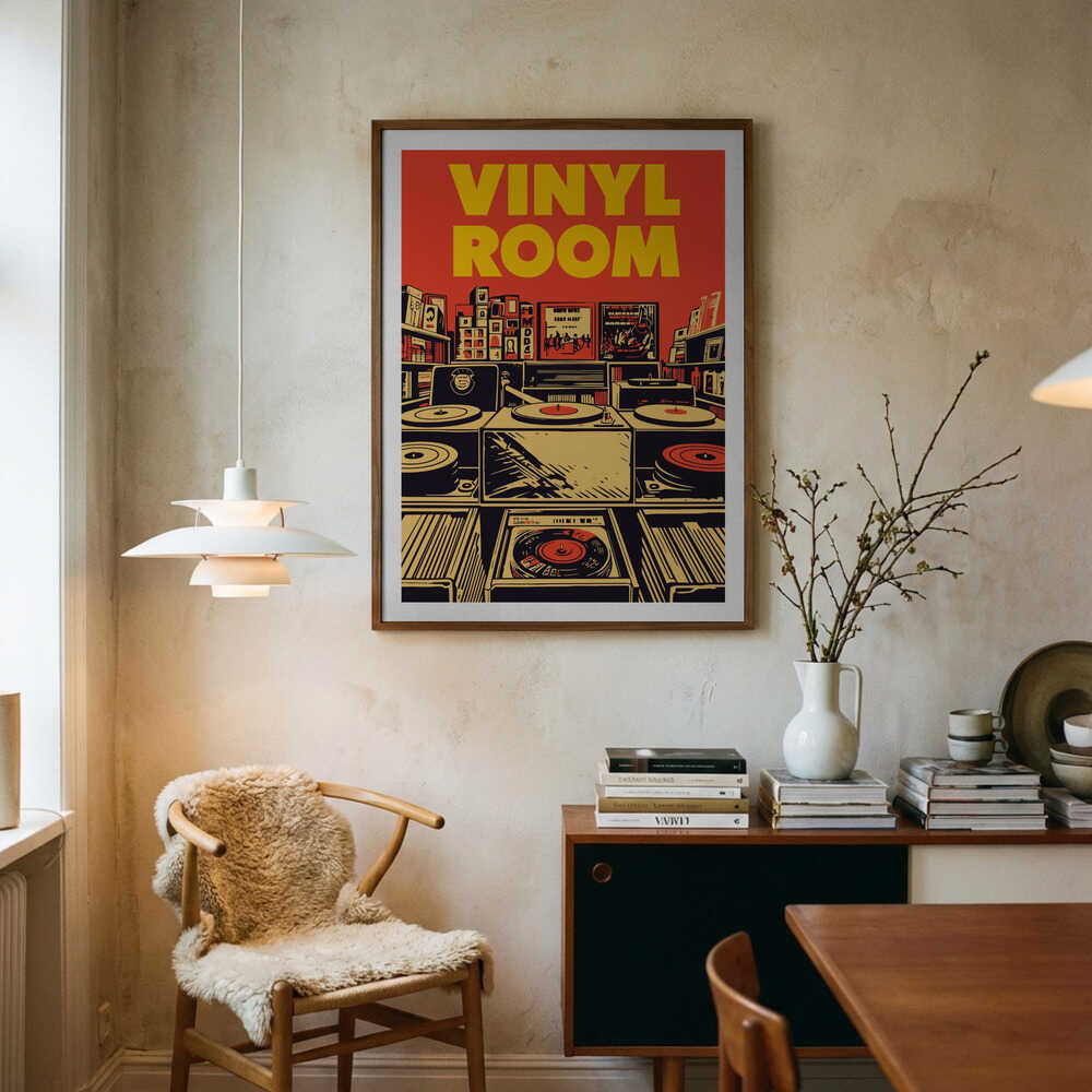 Retro-Schallplattenladen-Poster