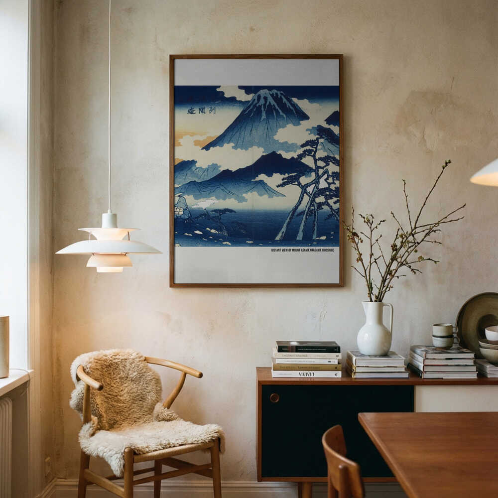 Fernsicht auf den Berg Asama im Shinshu-Gebiet – Poster