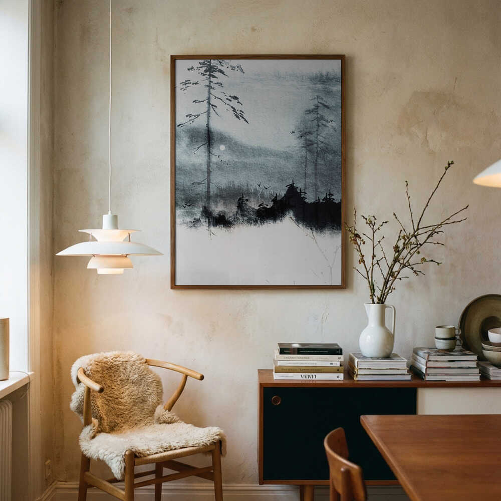 Mondbeschienener Wald – Poster