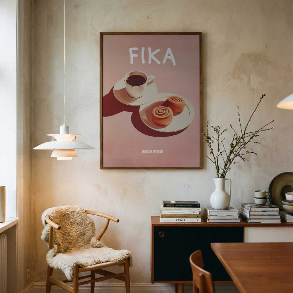 Fika-Kaffee und -Gebäck Poster