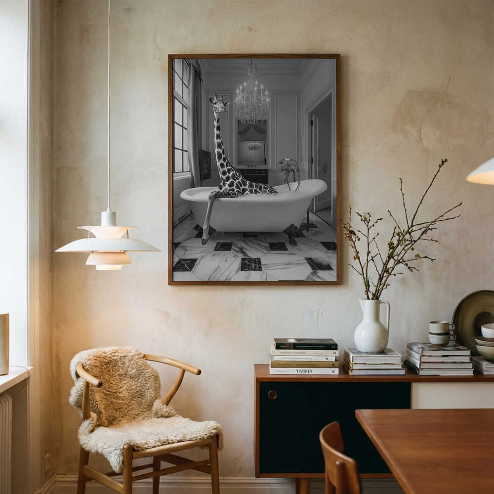 Giraffe Glam Soak Poster