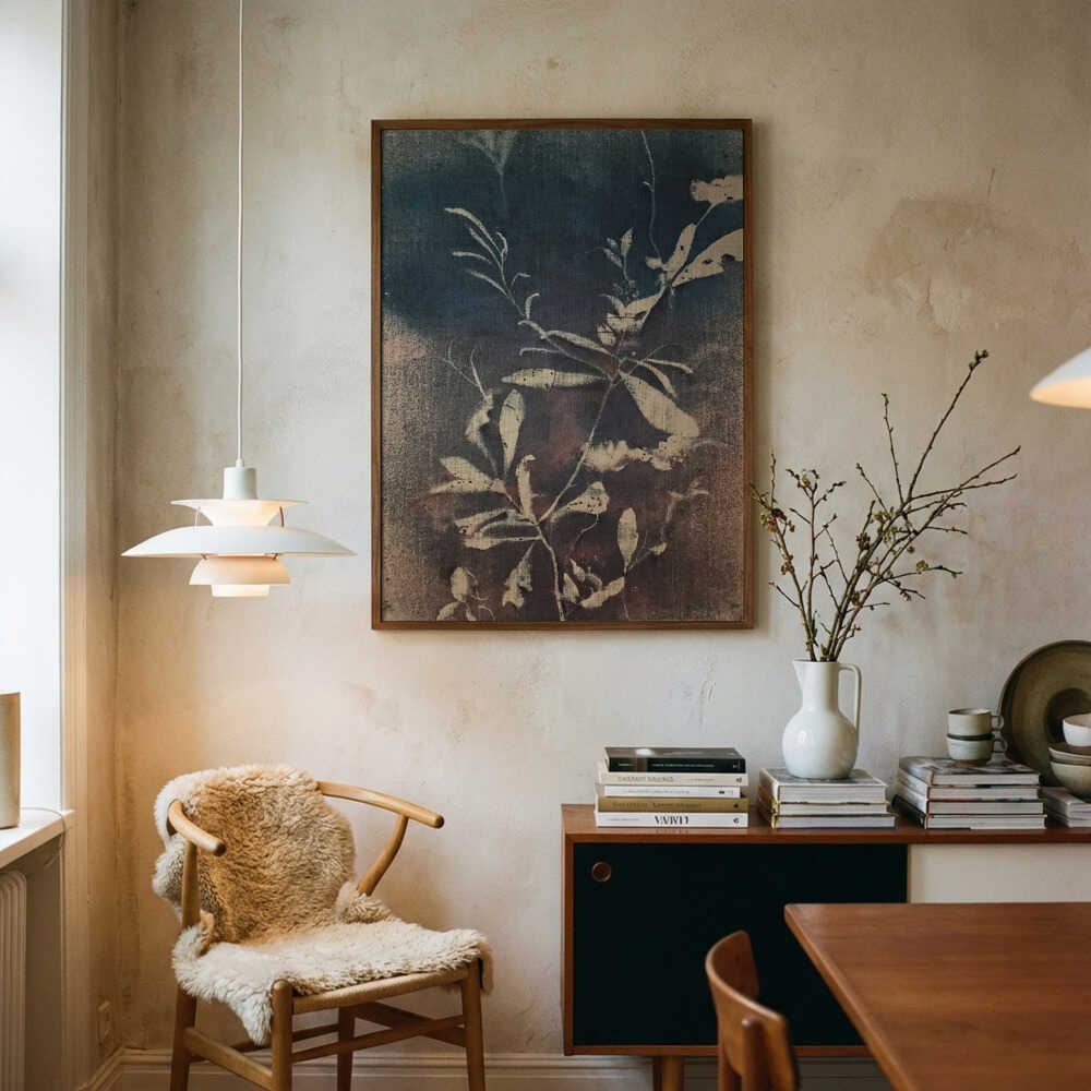 Vintage-Botanicals in Blau – Poster