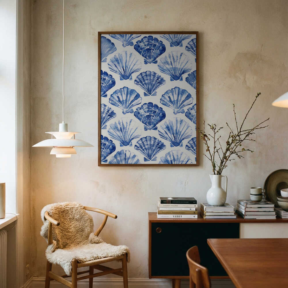 Poster „Harmonie der blauen Muschel“