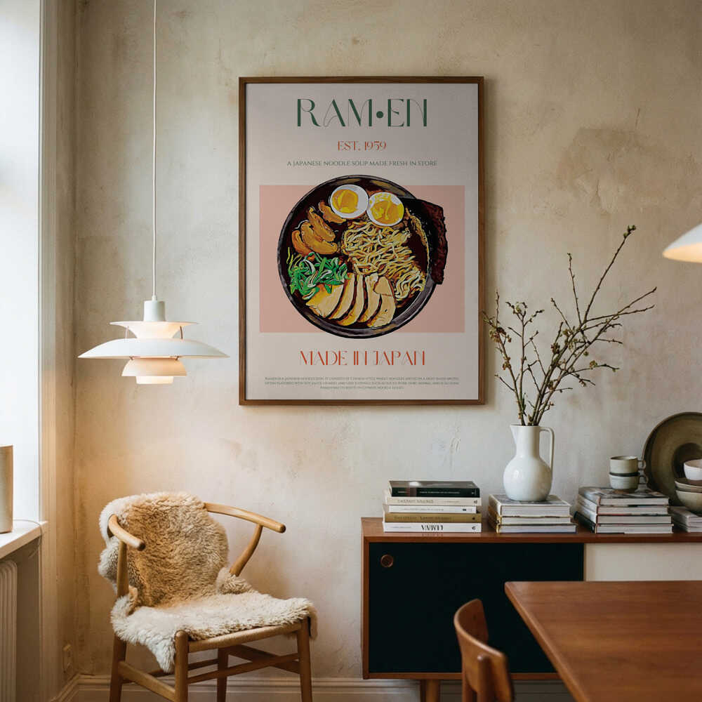 Poster mit köstlicher japanischer Ramen-Schüssel
