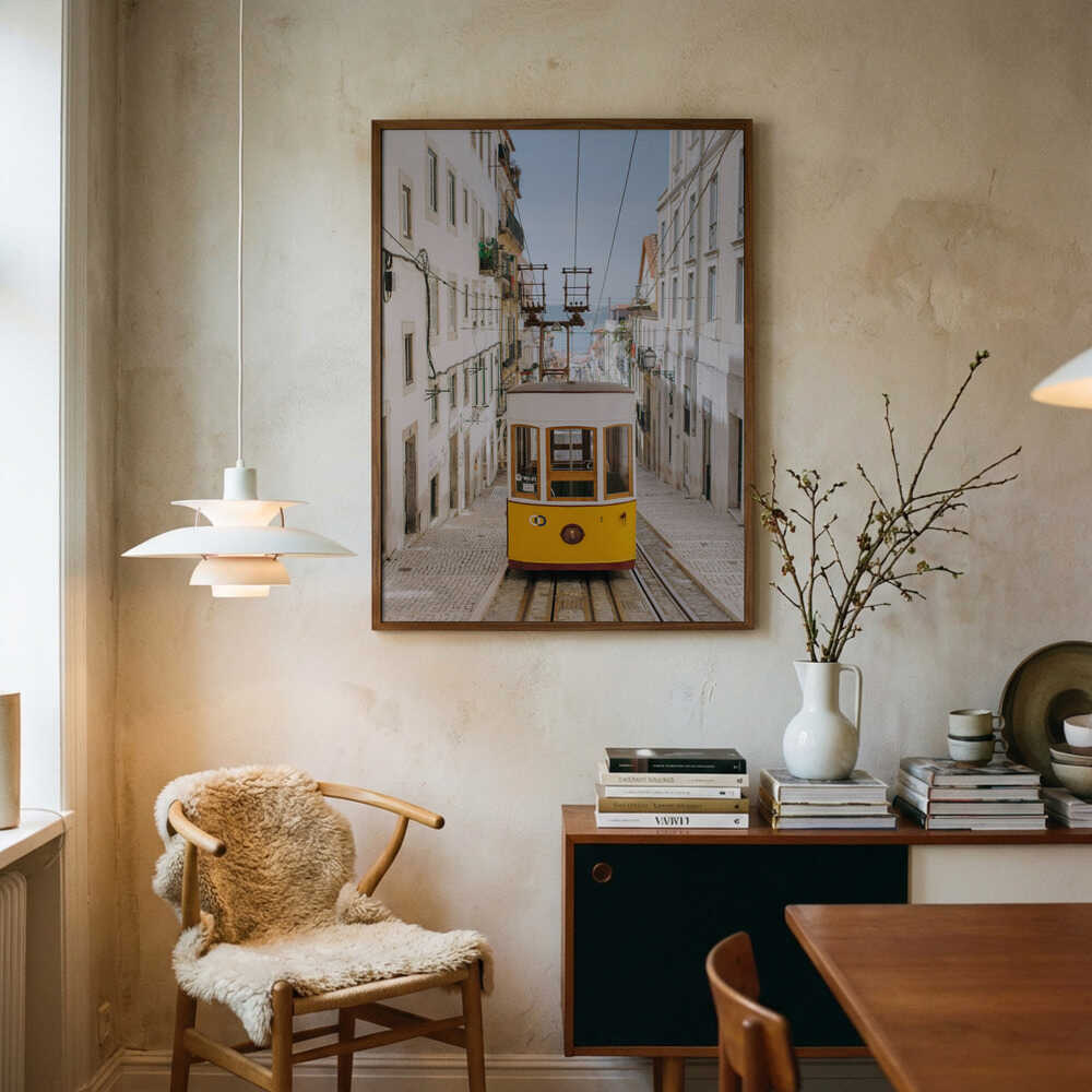 Iconic Lisbon Street Tram Poster