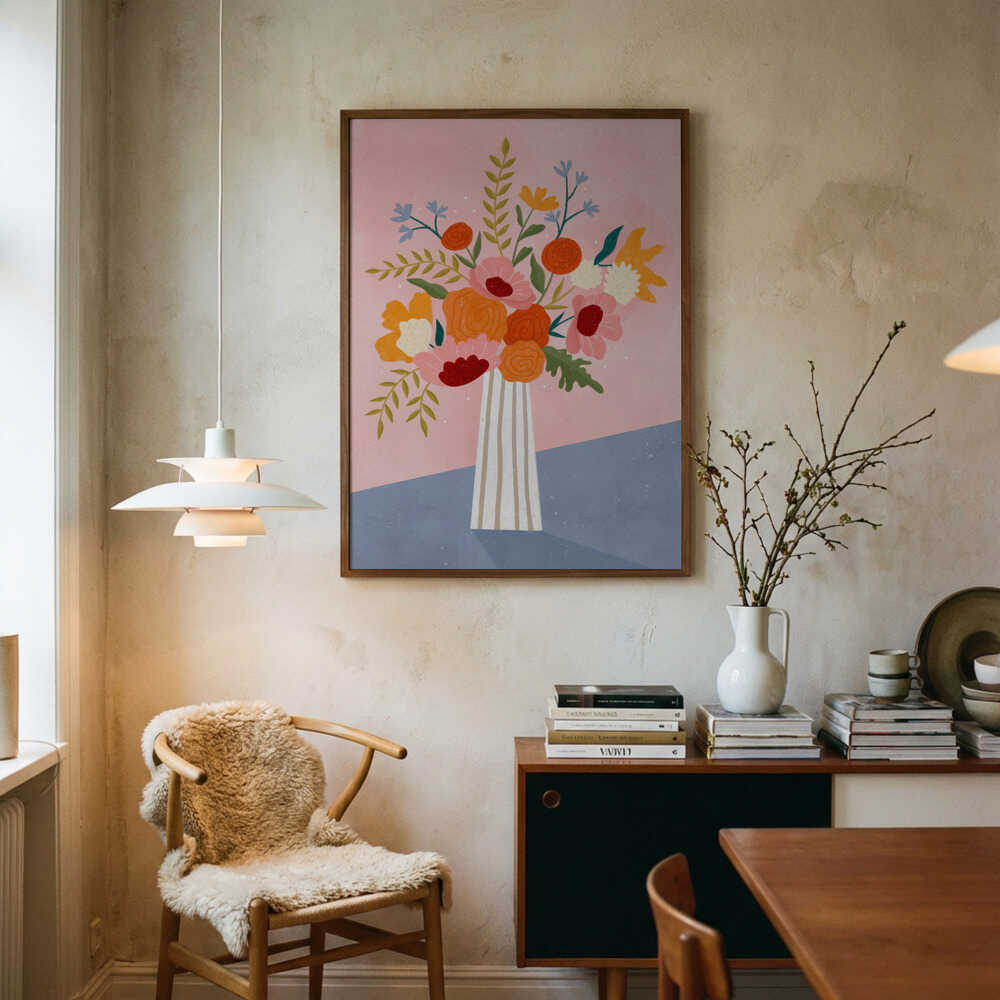 Moderne Blumenkomposition – Poster