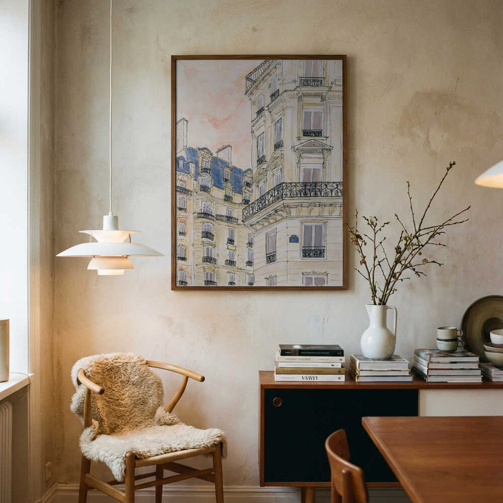 Pariser Straßenecke Poster