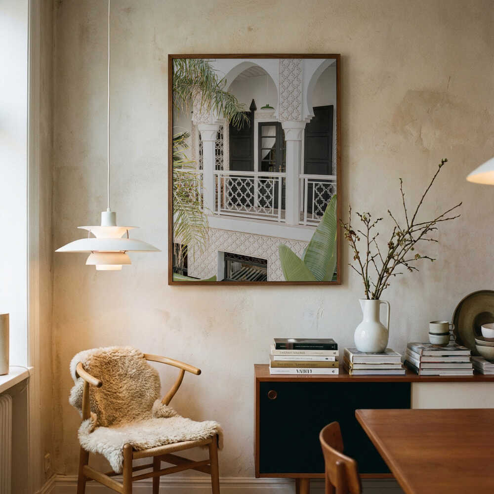 Poster mit marokkanischer Balkonarchitektur