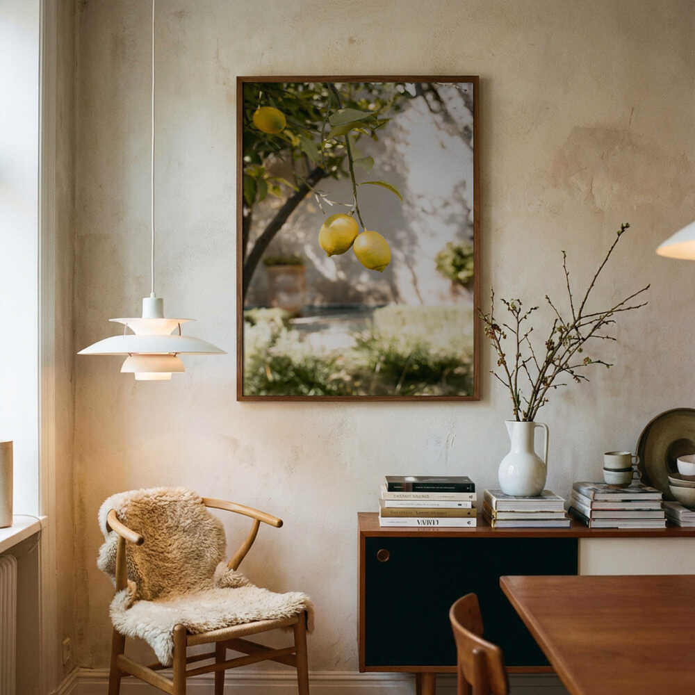 Frische Zitronen am Baum Poster