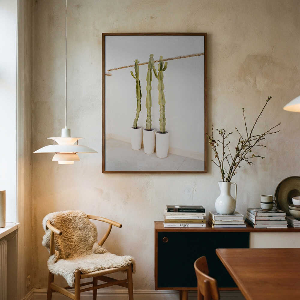 Cacti On White Poster