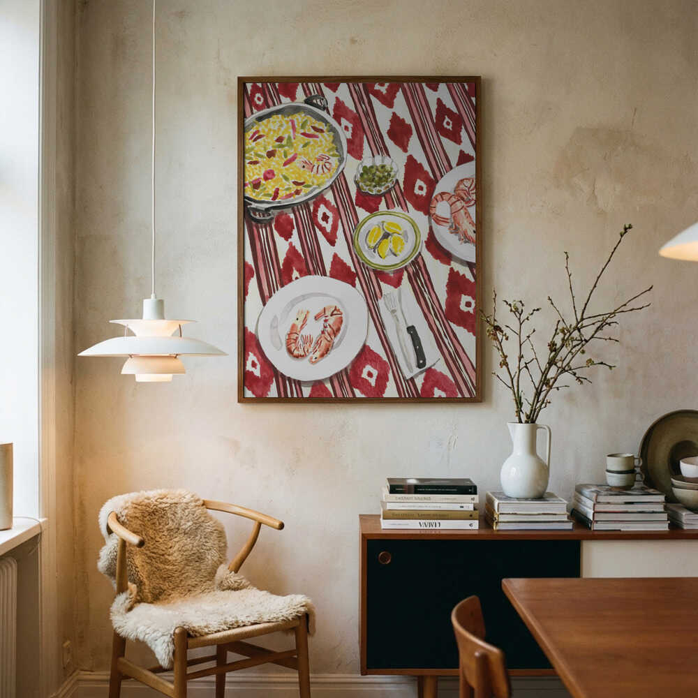 Poster mit spanischem Paella-Gericht