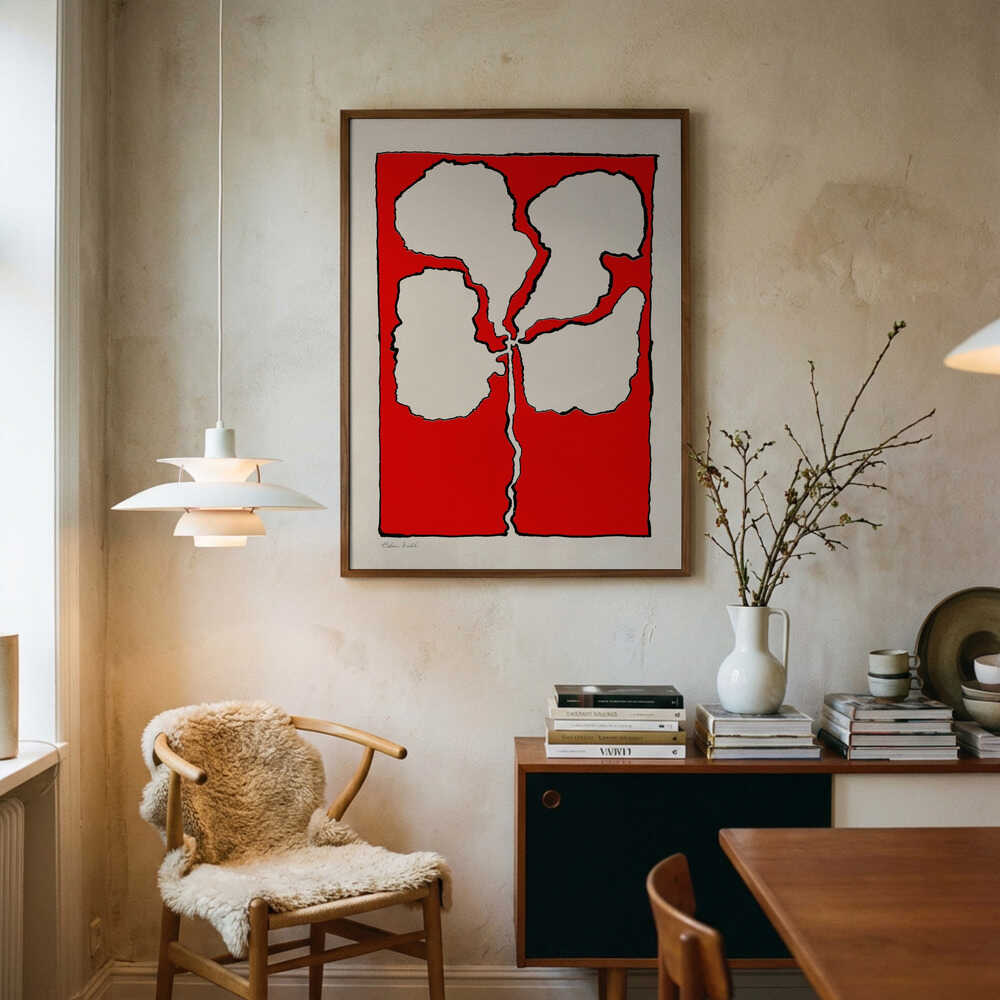 Poster mit roter Blume