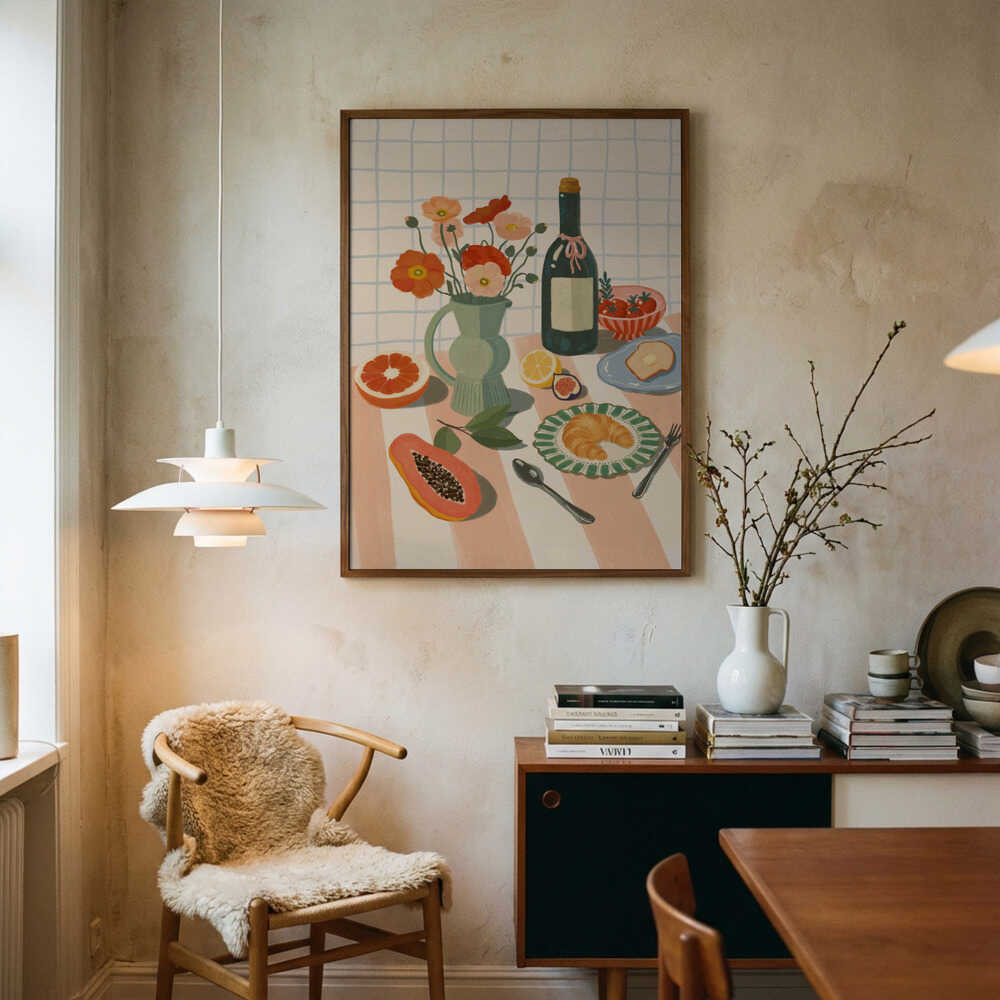 Colorful Breakfast Still Life Poster