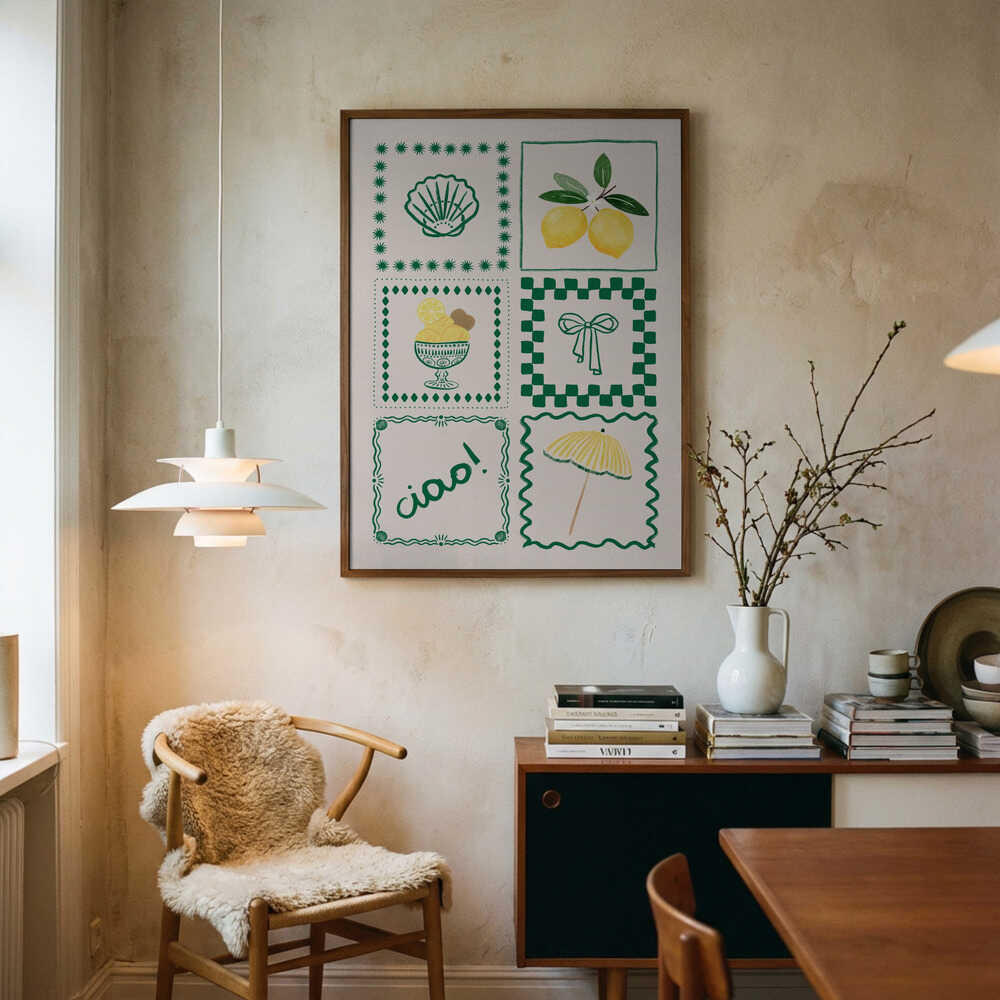 Poster mit fröhlichem italienischem Sommer