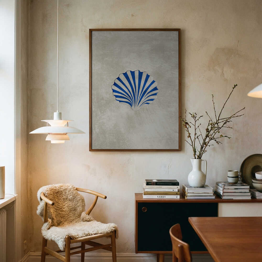 Poster mit blauer Muschelkante