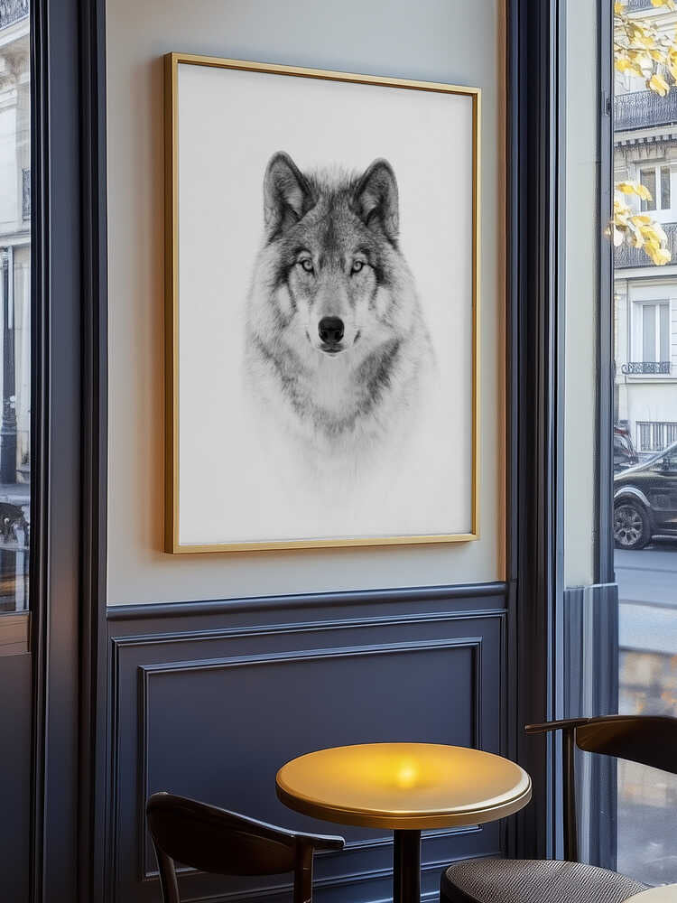 Portrait of a Timber Wolf Poster