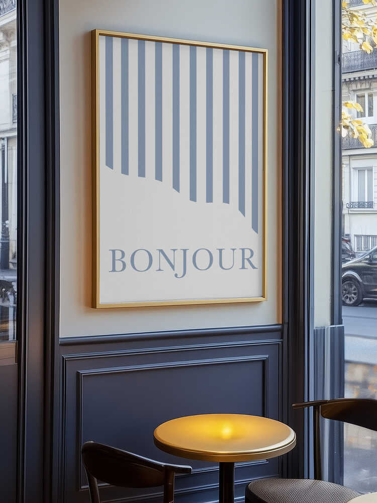 Bonjour Stripes Poster