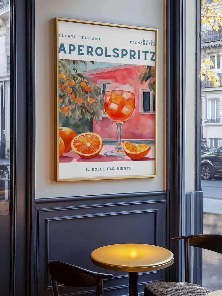 Aperol Spritz, Aquarell, Fresh Poster