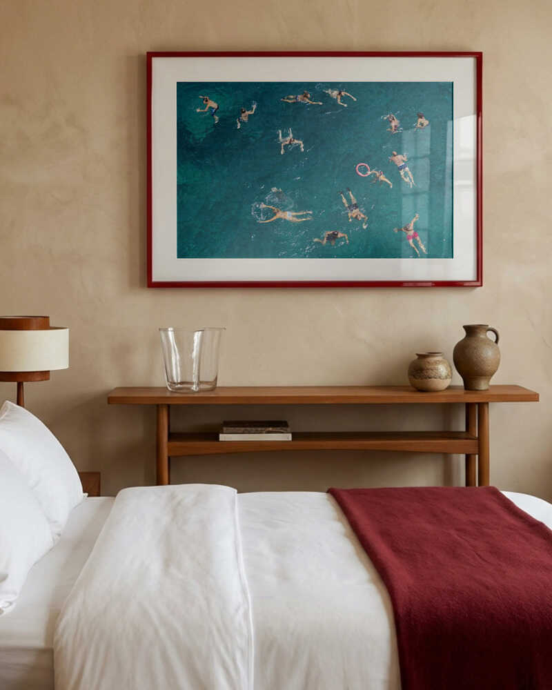 Poster „Schwimmen im blauen Wasser“