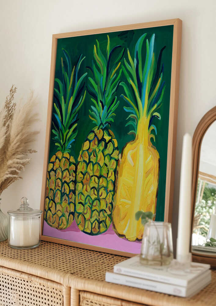 Vibrant Tropical Pineapples Poster