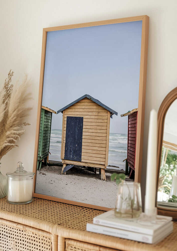Colorful Beach Huts Poster