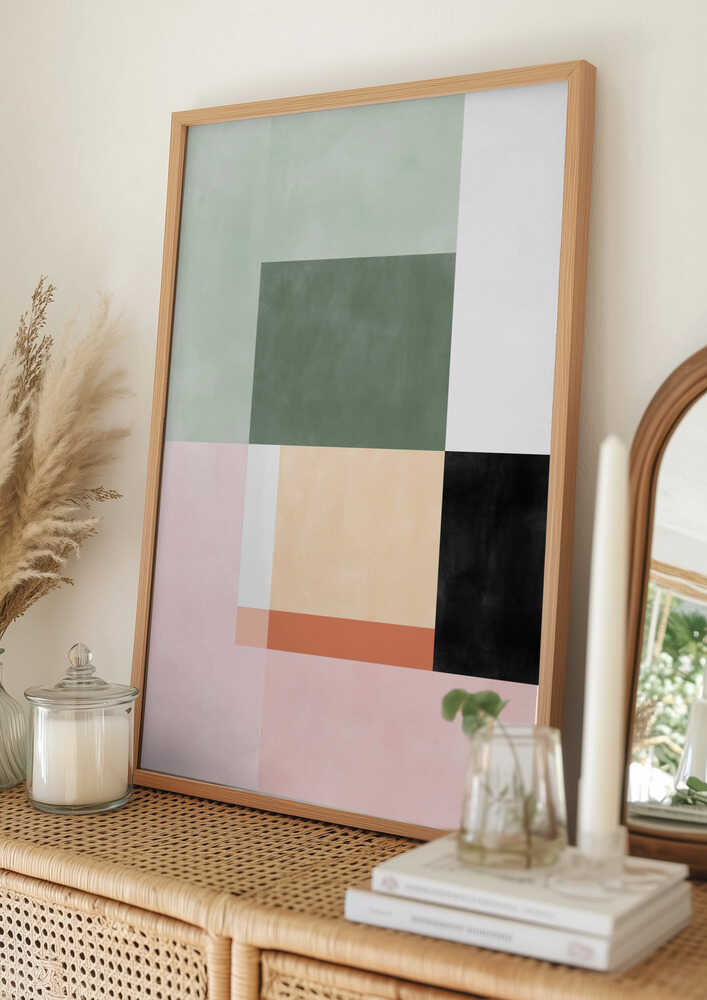 Abstract Composition With Geometric Shapes Poster