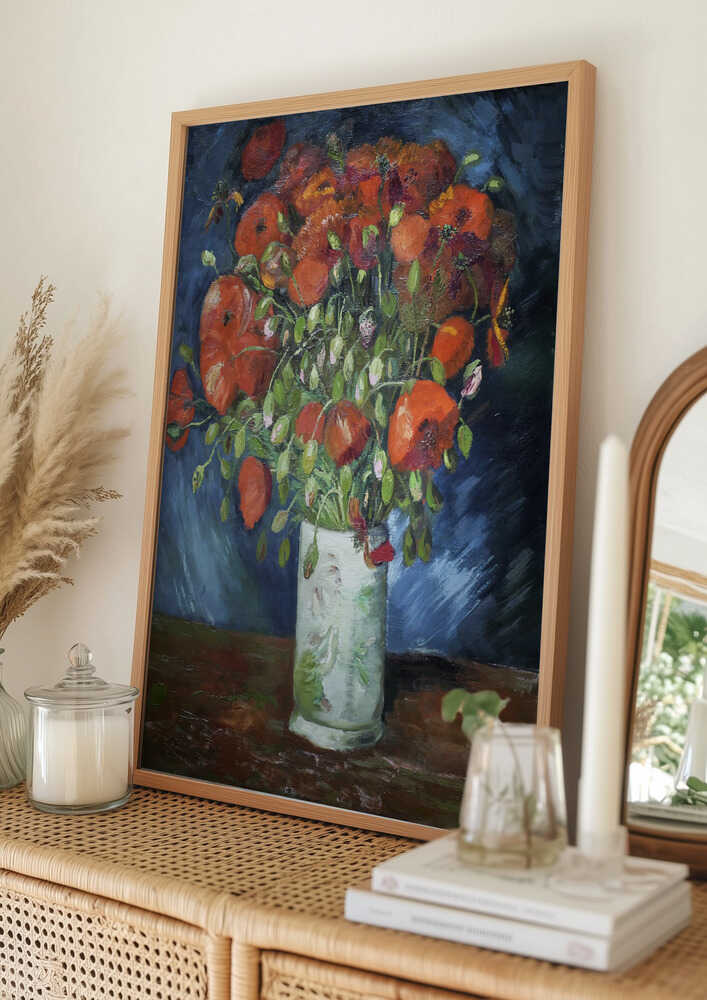 Vincent Van Gogh's Vase With Poppies (1886) Poster